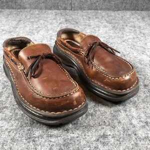 Born Shoes Mens Size 7.5 Brown‎ Leather Moc Toe Boat Casual Comfort Slip On